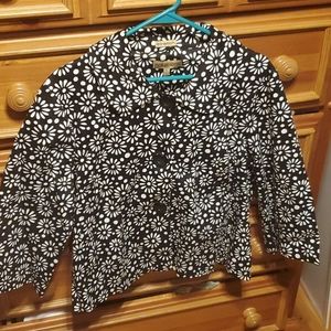 Notations Long Sleeved Flower Button - Up